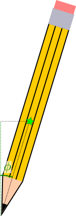 Diagram of pencil balancing on tip