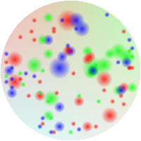 lots of quarks and antiquarks and a gluon field in a proton