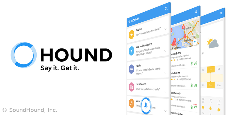 Hound voice assistant, copyright SoundHound AI, Inc., all rights reserved